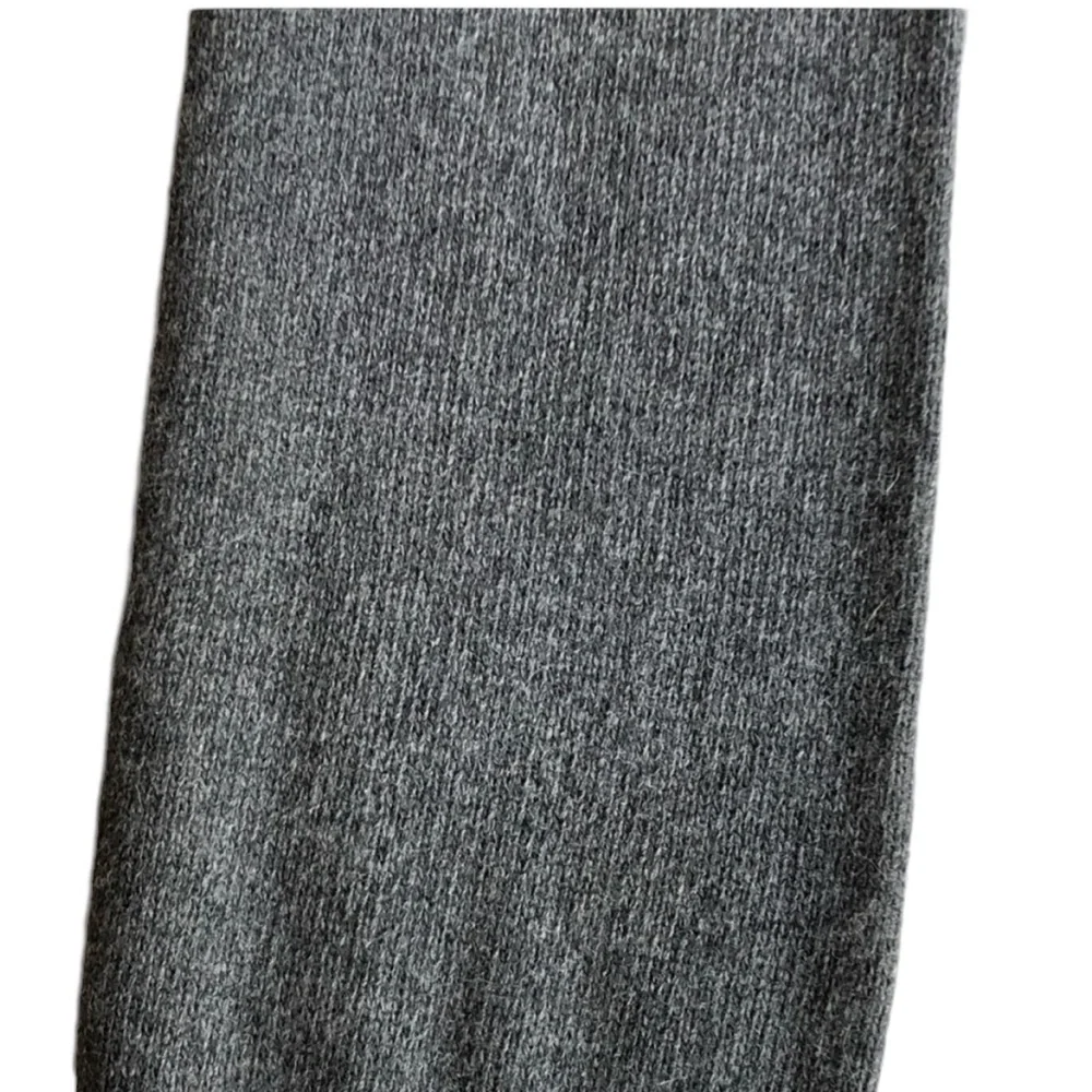 Merino Wool Charcoal Gray Rag & Bone Fair isle Wool Scarf with Pom Poms - Picture 4 of 5